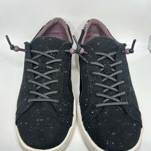 Hey Dude Women's Karina Jet Black Shoes with Snakeskin Heel Womens Size 9